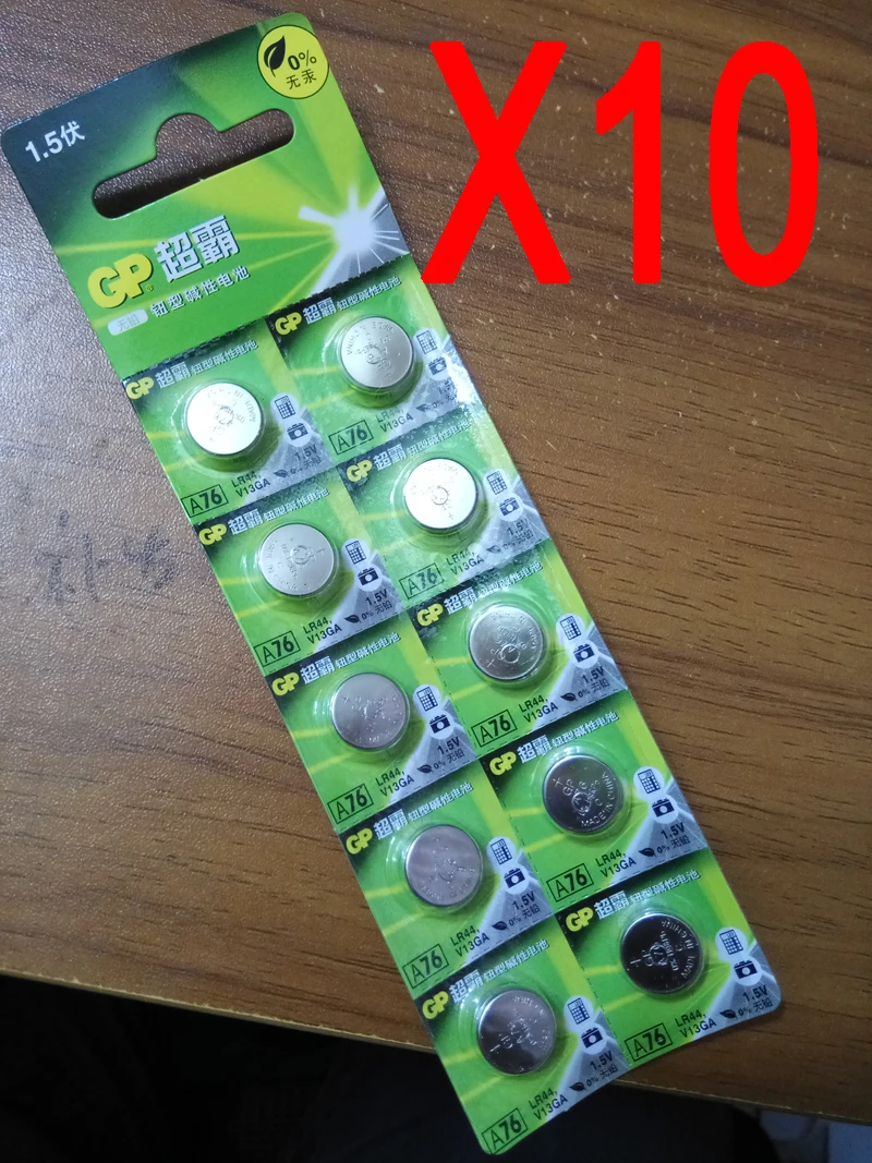 100Xlvnina GP A76 GPA76 LR44 AG13 LR44 SR44 battery Calculator Batteryin Button Cell Batteries