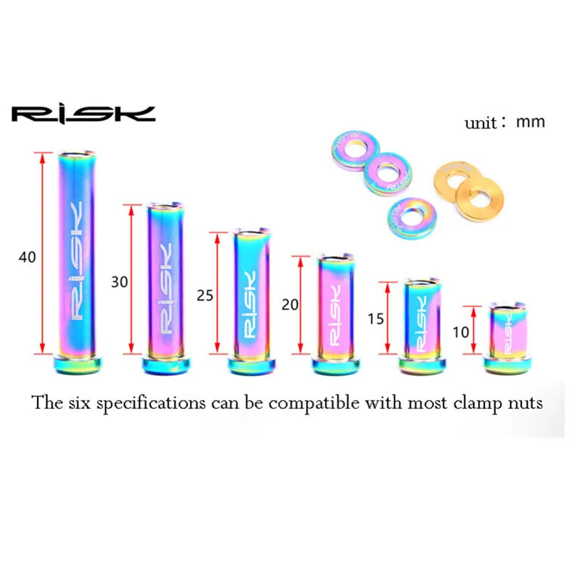 Риска C зажим фиксированные гайки Дорожный велосипед тормозной винт суппорта TC4 Титан сплав M6 X 10/15/20/25/30/40 мм 1 комплект Аксессуары для велосипеда