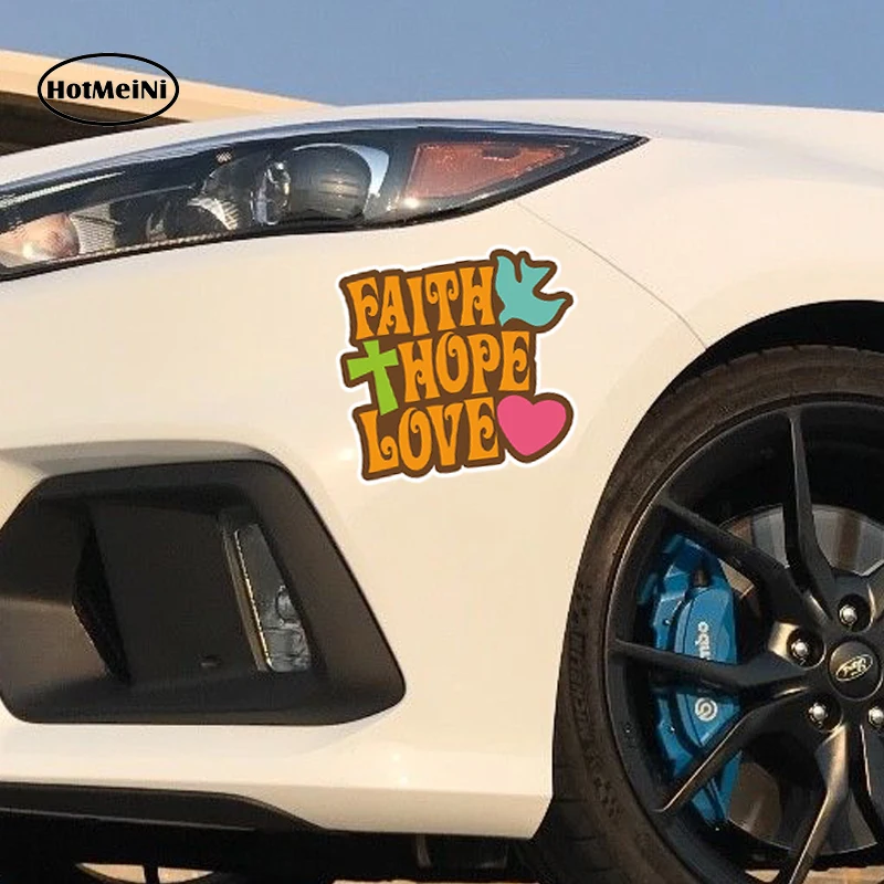 Автомобильный Стайлинг HotMeiNi виниловый стикер с надписью Faith Hope Love для ноутбука