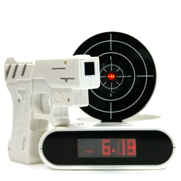 Gun O'Clock shooting alarm clock Home Fun Clockin Alarm Clocks from