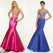 Kleid Für Zeitlich begrenzte Heiße Verkauf Kristall Natürliche 2016 Meerjungfrau Schatz Crystals Satin Prom Kleider Lange Abendkleider F375