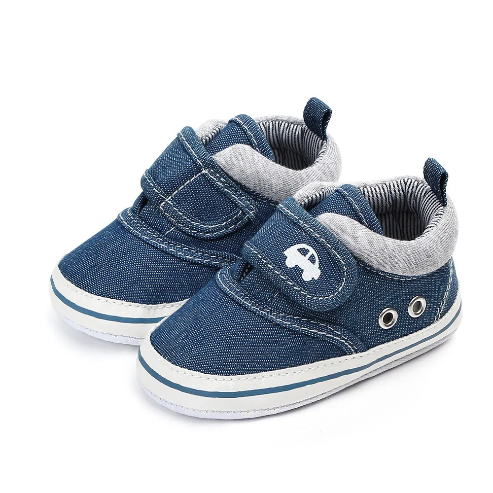 Infant Baby Shoes Crib Canvas Solid Kids Booties Shoe Newborn Toddler