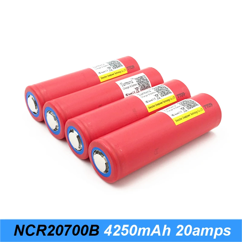 

20700 battery Turmera For SANYO 20700B 4250mAh 20A Li-ion Battery for 20700 E Cigarette Vape suitable for bike battery jun14