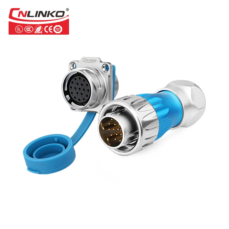 High Voltage Cable M24 5A DC Power Connector IP67 Plug and Socket 19