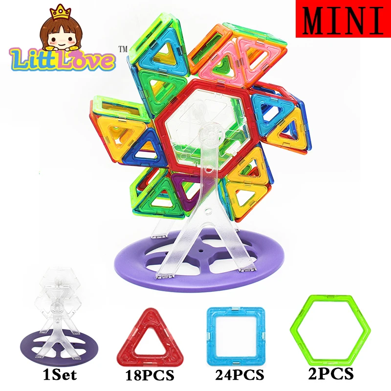 52 PCs Mini Windmill Enlighten Bricks Educational Magnetic Designer Constructions font b Toy b font Building