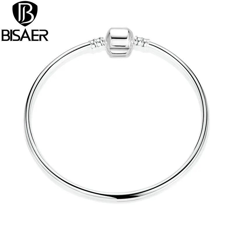 

BISAER Hot Sale Silver Color Good Quality Snake Chain DIY Chains for Charms Bracelet Necklace Wedding Party Engagement HJ9008