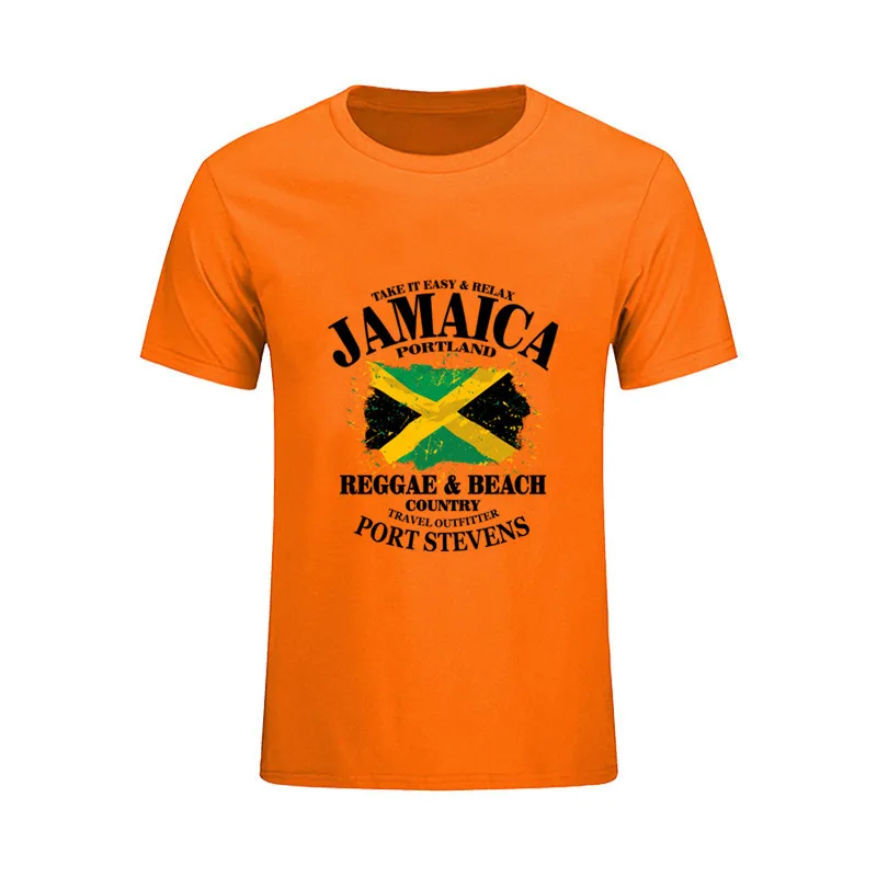 Рекламные футболки регги и пляж кантри Jamaica портландский флаг забавные рубашки