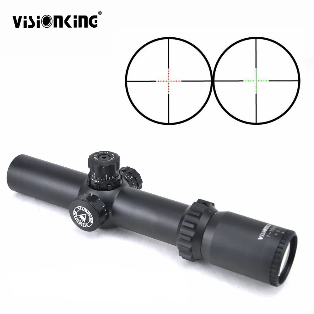 Прицел для охотничьей винтовки Visionking 1 10X28 Mil Dot красный/зеленый с подсветкой 3006 308