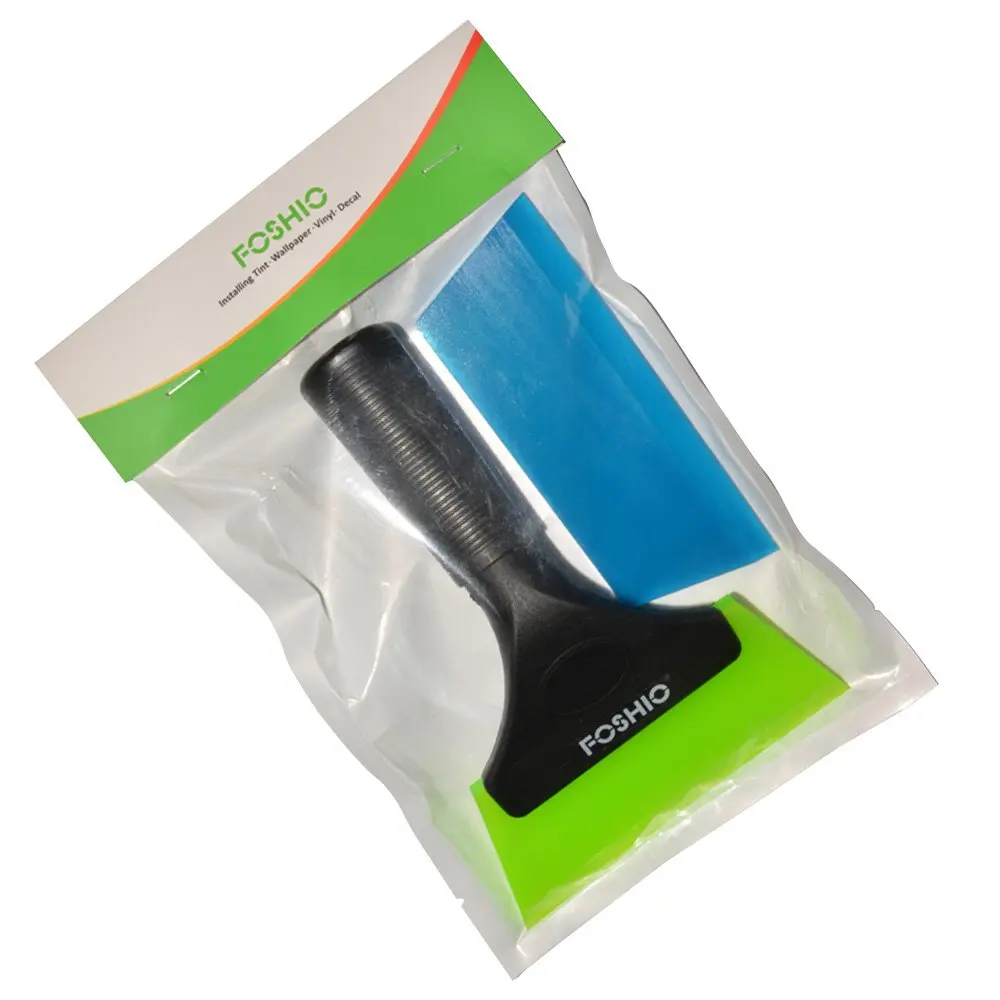 FOSHIO Handle Silicone Glass Water Wiper Squeegee with Spare Rubber Blade Ice Scraper Window Car Snow Cleaning Tool Auto Tinting