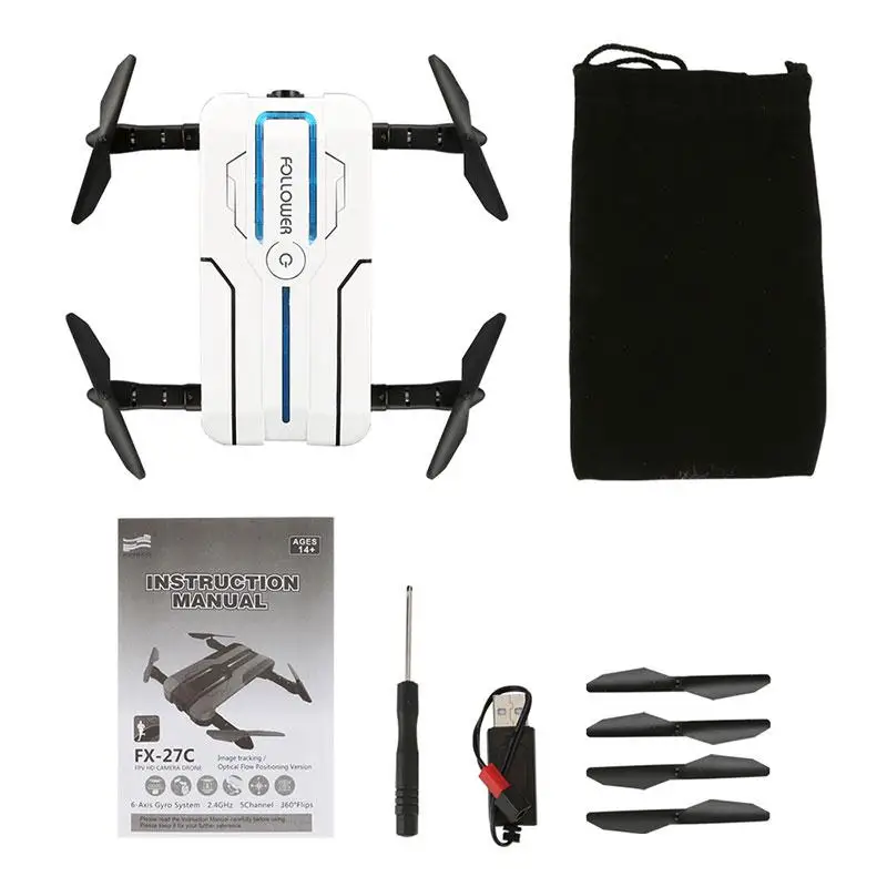 

Foldable Drone UAV Aircraft Quadcopter APP Remote WiFi FPV Optical Positioning Auto-Follow 2.0MP