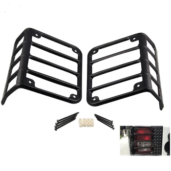 

Rear Tail Light Cover Trim Guards 2PCS Aluminum Black Registration Plate Holder for 2007-2018 Jeep Wrangler