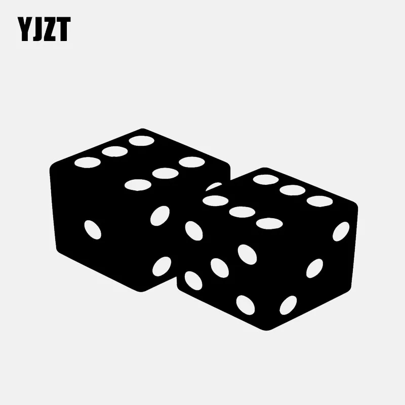 YJZT 10.4*6.8CM Funny Dice Decor Car Sticker Vinyl High Quality Black
