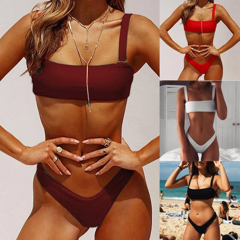 

Muliticolor Summer Suit Women Two Piece Push Up Printed Bikini Beach Bathing Monokini Swimsuit Swimwear Drop shipping 20
