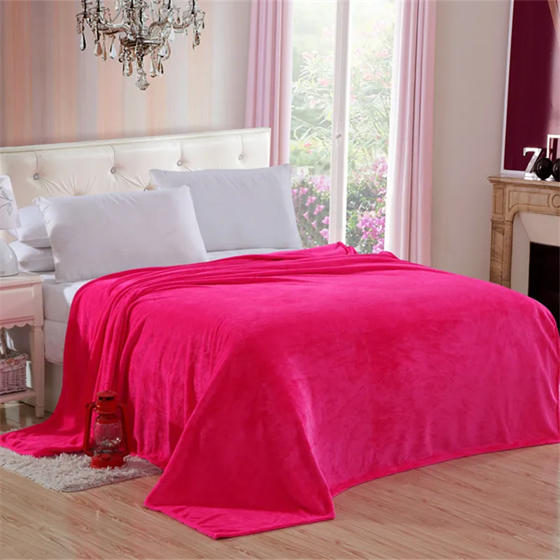 Throw Blanket on Bed/Sofa/Home King Size 200x230cm Free Shipping Warm Coral Fleece Blankets free shipping
