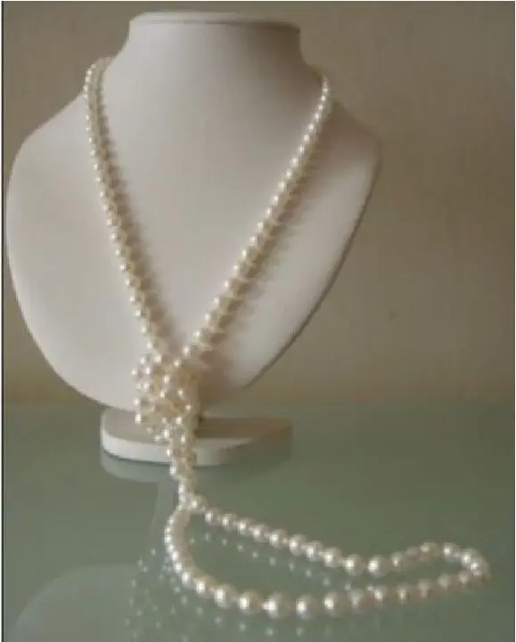 

CHARMING 8-9mm NATURAL WHITE SOUTH SEA PEARL NECKLACE 14k 54 "Long t