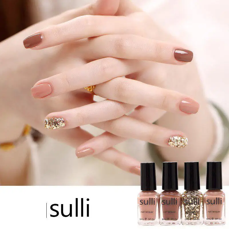 

4Pcs 6 ML Colorful Nail Polish Salon Manicure Non-toxic Nails Polish Gel Fast Dry DIY Nail Art Set Fashion French Manicure Tools