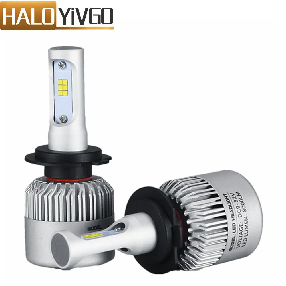 1Pair H7 LED Car Headlight Bulb 8000LM CSP 72W All in One Car LED Headlights Fog