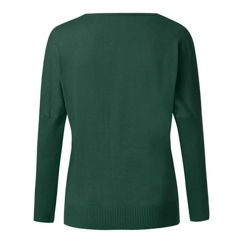 New Fashion Women Autumn Winter Batwing Sleeve Solid Knitted Casual Daily Sweater Brief Pullover Tops Blouse #4F09 (17)