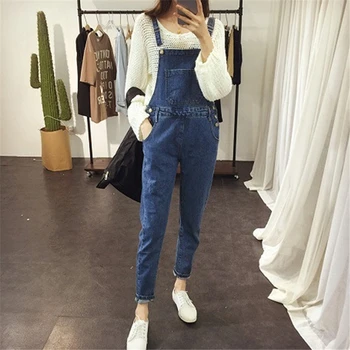 

Fashion Women Jeans Jumpsuit High Waist Denim Romper Overalls Casual Long Trousers Female Slim Bodycon Pencil Pants D0156