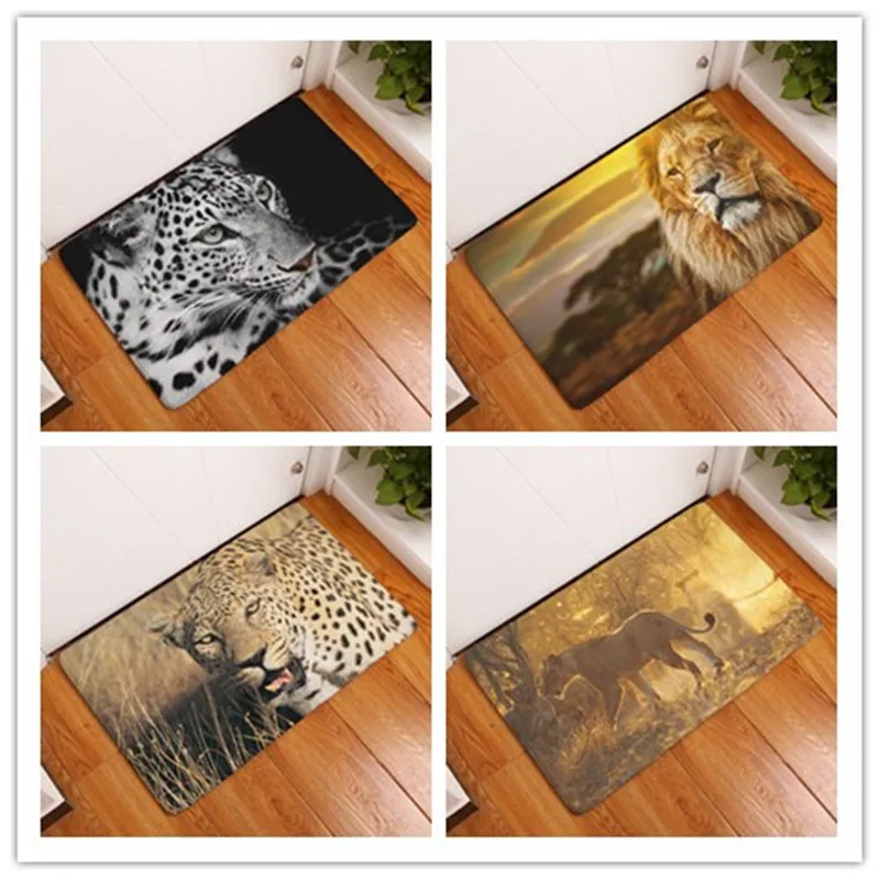 

Doormat Carpets Leopard Lion Print Mats Floor Kitchen Bathroom Rugs 40X60or50x80cm