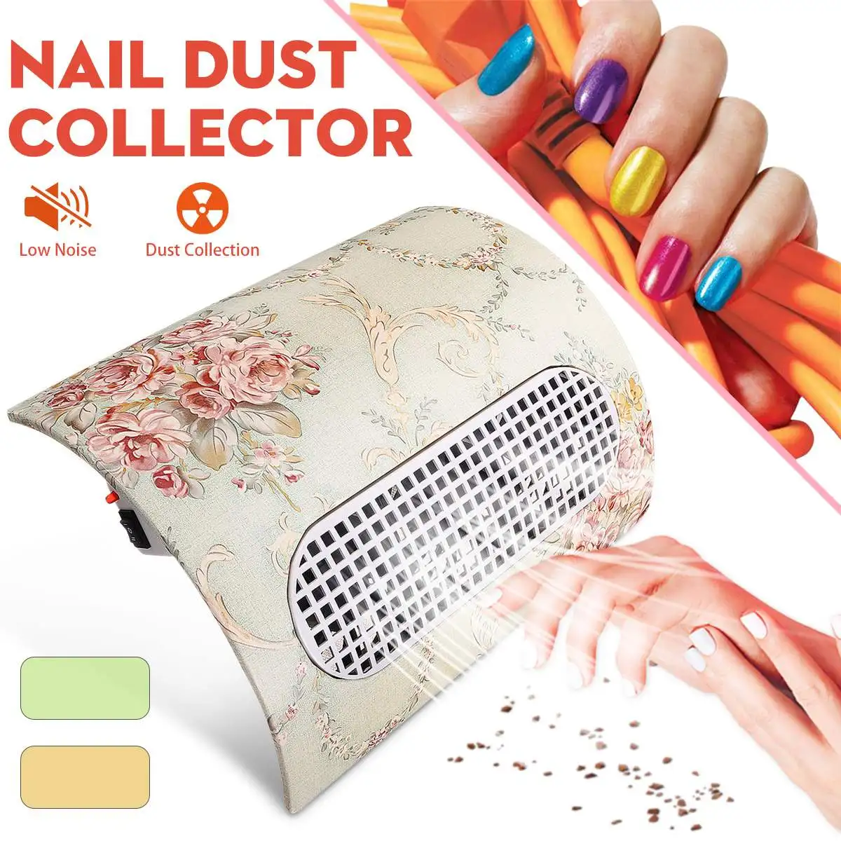

New 15W EU/US/UK Nail Dust Collector Vacuum Clean Nail Art Dust Suction with 3 Fan Manicure Cleaner Machine Vacuum 2 Bag Salon