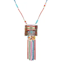 Women Boho Necklace Female Retro Long Pendant Tassel Jewelry Statement Necklace Sweater Maxi Necklace Collier Femme Collares