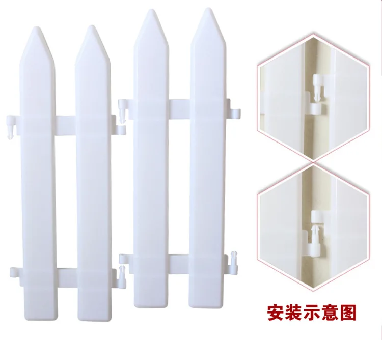Free Shipping 5pcs Pointed Plastic Fence Garden White Decorated Garden Flowerbed Kindergarten Christmas Fence Small