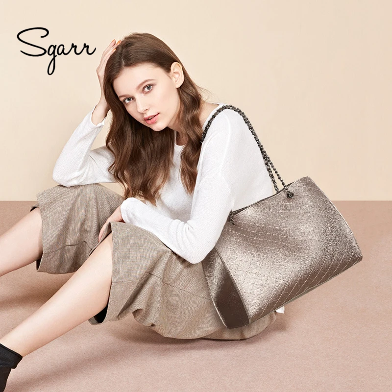 SGARR, роскошные дизайнерские женские Сумки из искусственной кожи, высокое качество, большая вместительность, женские сумки через плечо с цепочкой, известный бренд, повседневная сумка
