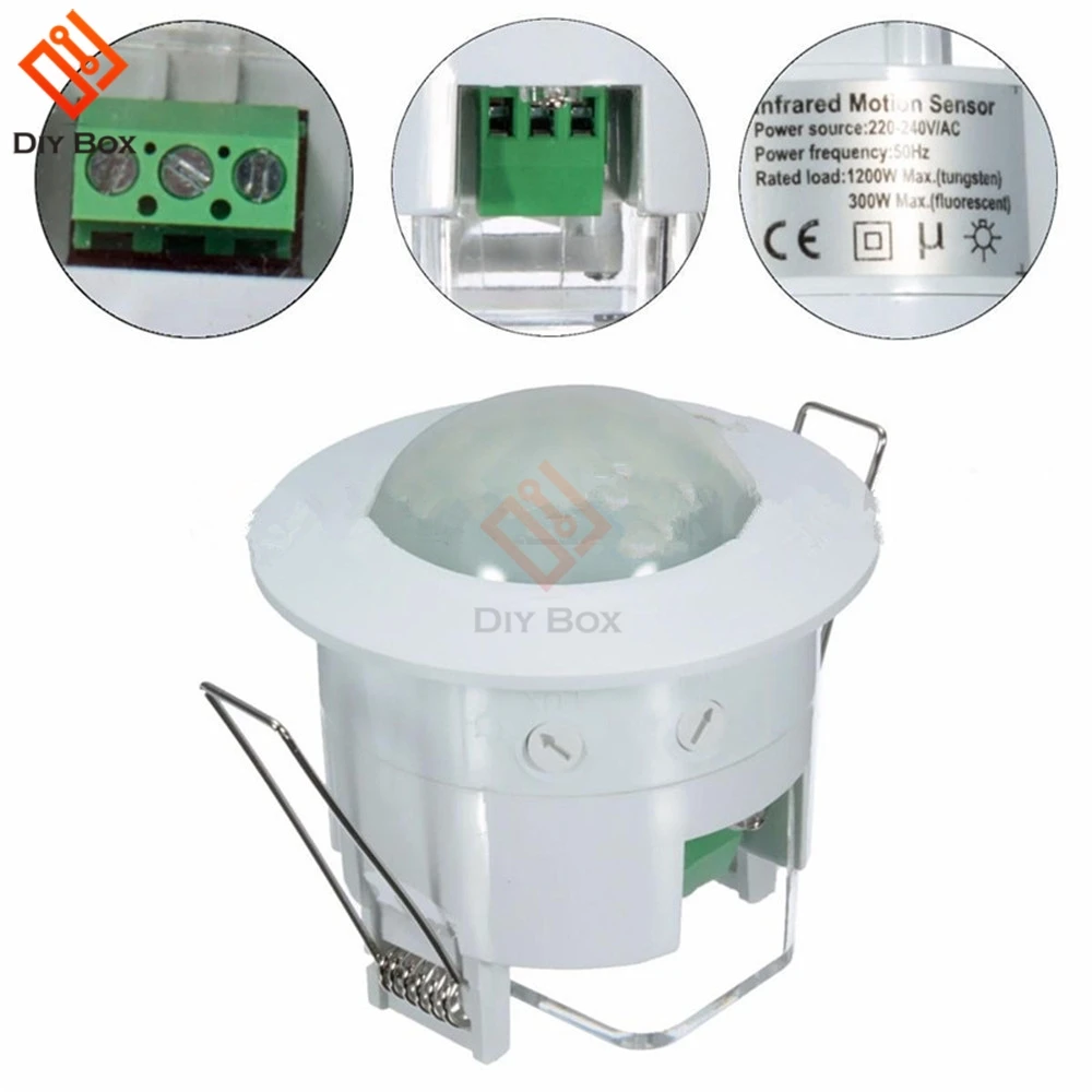 

AC 220V Mini 360 Degree Ceiling PIR Motion Sensor Switch IR Infrared Induction Sensor Detector Controller Switch for LED Light