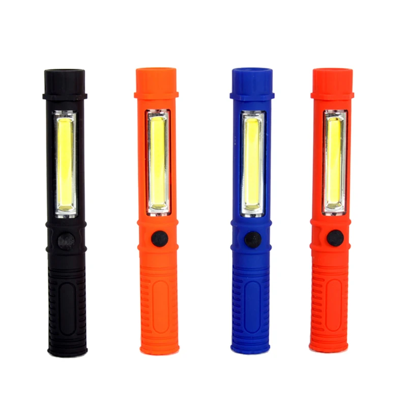 Светодиодный COB светильник-Вспышка водонепроницаемый пластиковый портативный фонарь светильник с ручкой держатель для ручки Магнитный флэш-светильник мини карманный светильник 3W