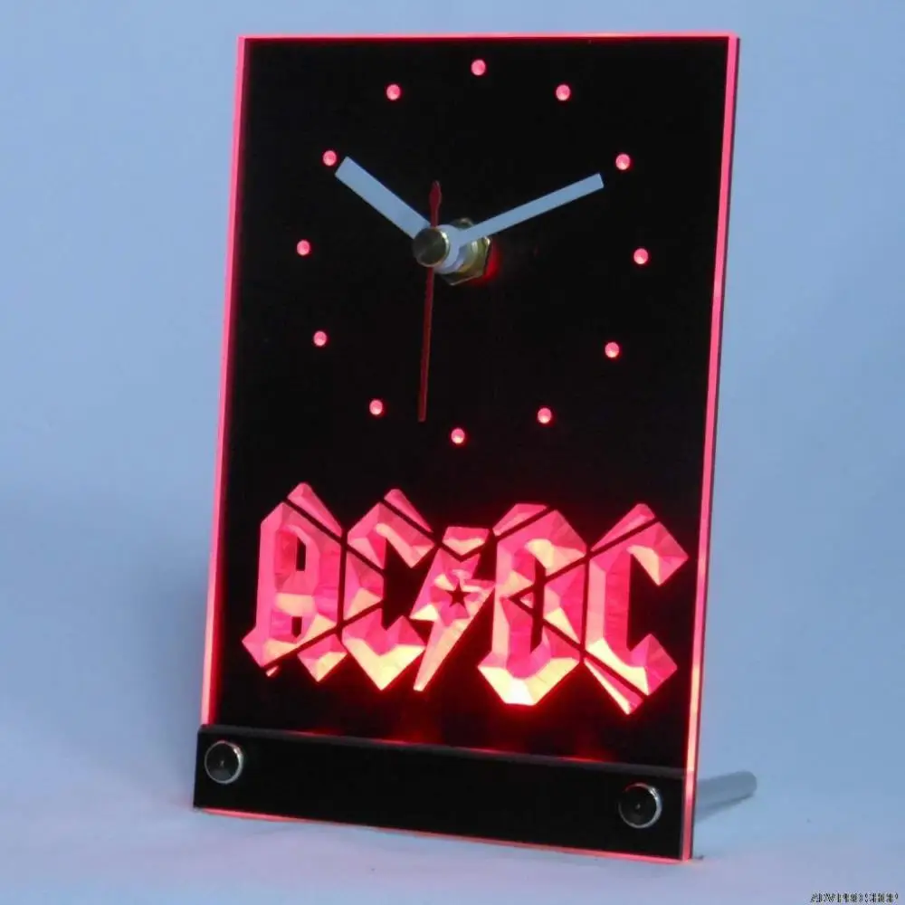 Tnc0148 ACDC AC/DC Группа Музыка Бар Клуб стол 3D светодиодный часы