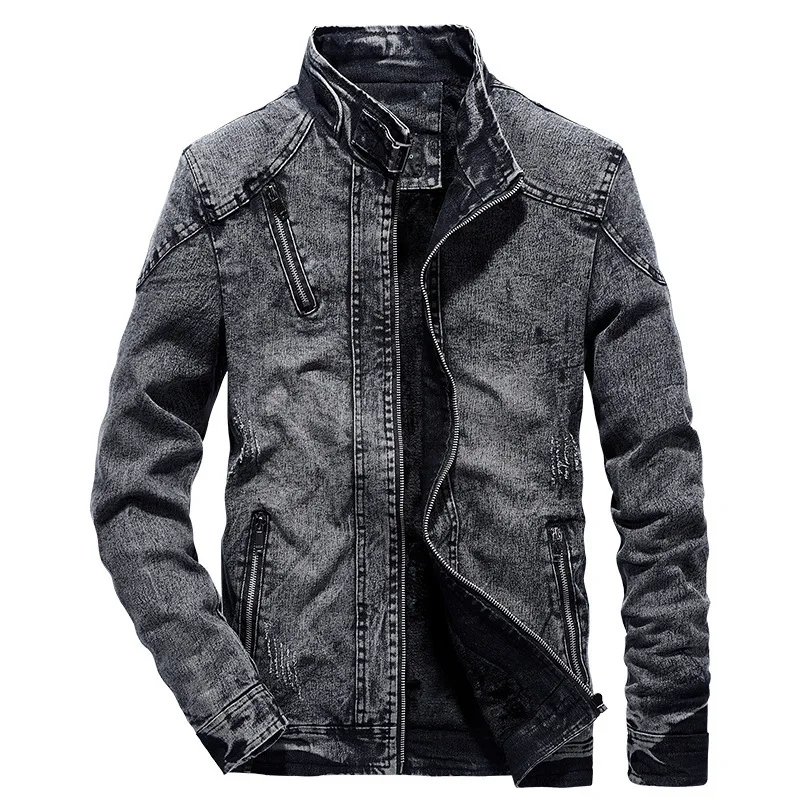 

Drop shipping AmberHeard Autumn Winter Men Denim Jacket Fashion Male Jaqueta Masculina Fleece Retro Jeans Bomber Jackets Coats