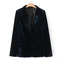 Woman Velvet Blazer Jacket Slim Casual Fashion Blazer Elegant Office Blazer Coat