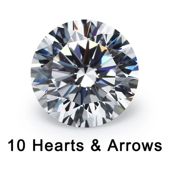 

10 Hearts And 10 Arrow Cut 4~10mm Loose CZ 5A Quality White Cubic Zirconia Crystals Beads Stone Synthetic Gemstone