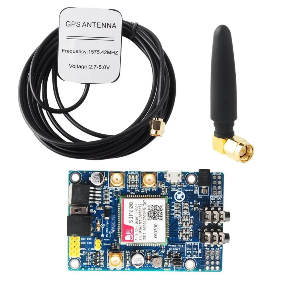 SIM808 модуль GSM/GPRS gps макетная плата IPX SMA с gps антенной