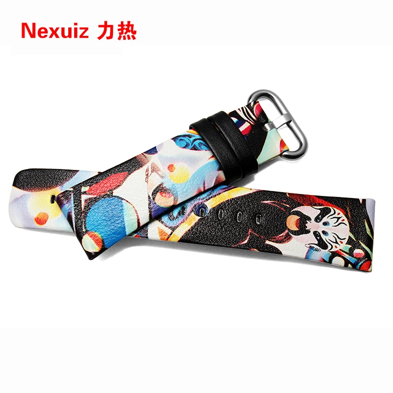 

2016 New 23mm watchbands Genuine Leather WatchBand China style colordul pattern Straps free shipping
