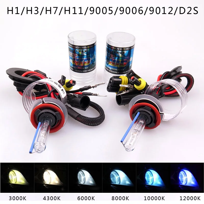

2pcs 35W 55W Xenon D2H HID Conversion Kit H1 H7 H11 9005 Bulb Auto Car Headlight Lamp 3000k 4300K 6000k 8000K 12000K