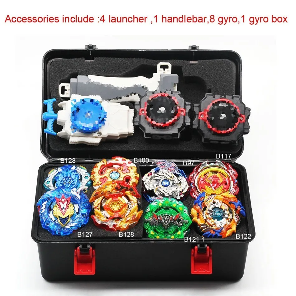3-2 1 комплект 7 стилей Beyblade Burst B127 128 129 Металл Fusion 4d с 4 средство для запуска Beyblade Burst спиннинг Топ Рождественский подарок для детей игрушка - Цвет: 3-2