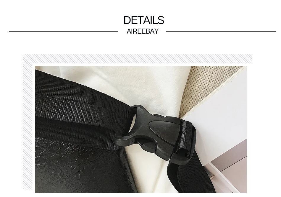 AIREEBAY элегантный дизайн поясная сумка Для женщин кожаный ремень сумка бренд патч дизайнер Для женщин талии сумка серебристый, Черный Леди