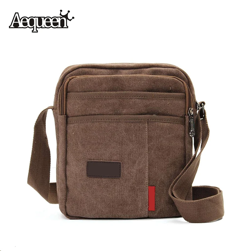Vintage Canvas Men's Crossbody Bag Shoulder Messenger Bags Handbag Male Casual Outside Travel Zipper Bolsa Solid Colors