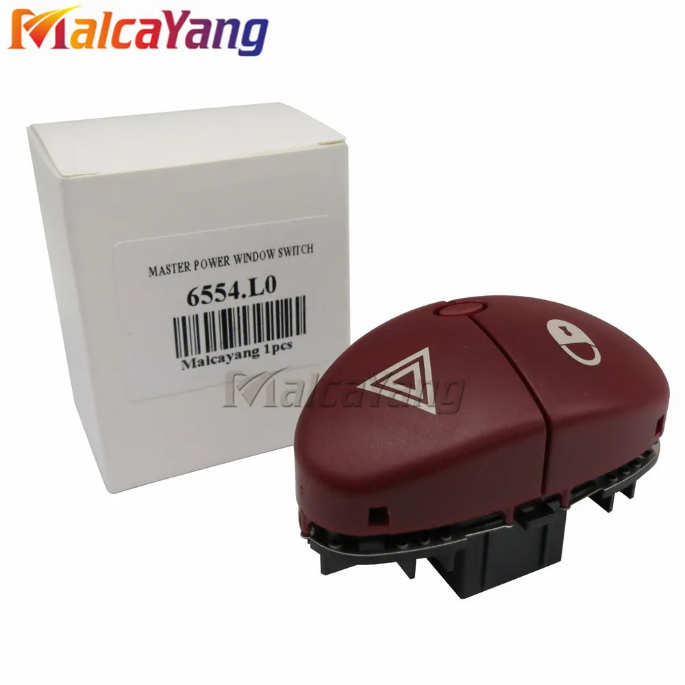 

High Quality Flasher Switch For Peugeot 206 1999-2015 Hazard Switch For Citroen Red 5Pin