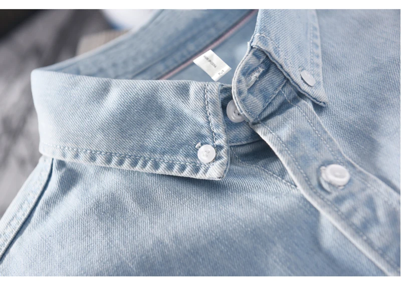 Летние модные мужские рубашки синего цвета с короткими рукавами и лацканами повседневные мужские рубашки свободного кроя винтажные джинсовая рубашка Тройник платье