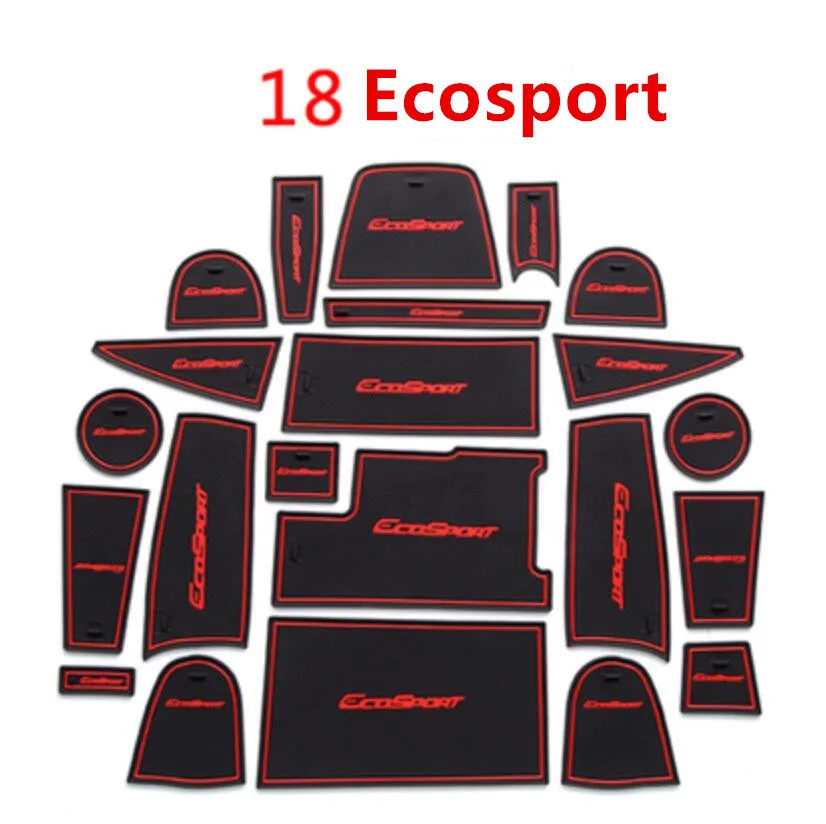 

Car Gate Slot Mat For Ford Ecosport 2013-2017 2018 Anti-slip Door Pad Rubber Cup Groove Mat Decoration Auto Interior Accessories