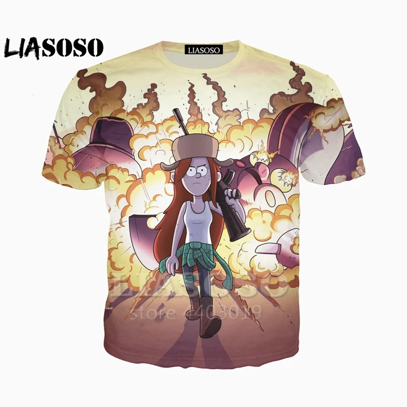 

LIASOSO New Famous Anime Gravity Falls Tees 3D Print t shirt/Hoodie/Sweatshirt Unisex Hip Hop Harajuku Funny Tops hoodie A048-30