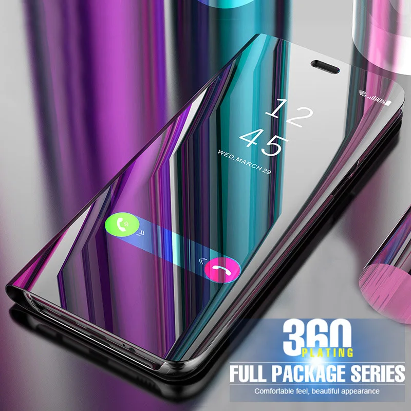 

For Huawei P Smart Mirror Case Clear Smart View Flip Cover For Huawei P Smart Plus PSmart Fig-LX1 INE-LX2 POT FIG-LA1 Fundas