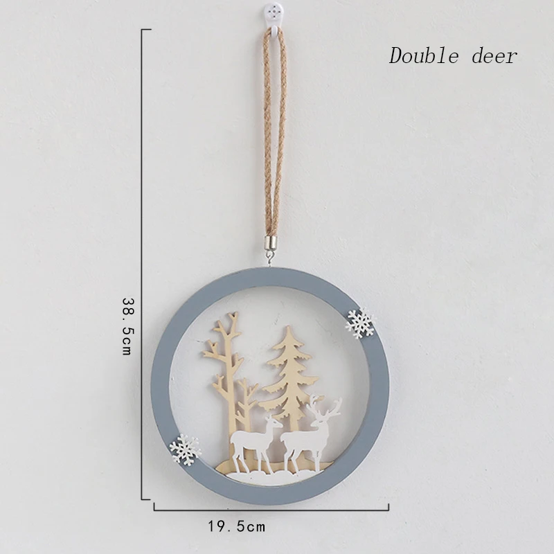Flone Nordic Decoration Home Wooden Elk Hanging Ornaments Christmas Nursery Decor Kids Room Decoration Supplies Accessories (22)