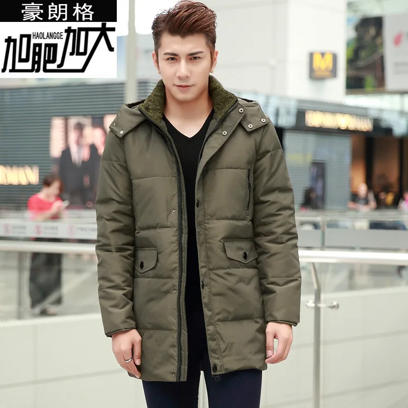 Plus size xxl 8xl (bust 160cm) Men's long down jacket middle aged loose big yards down jackets