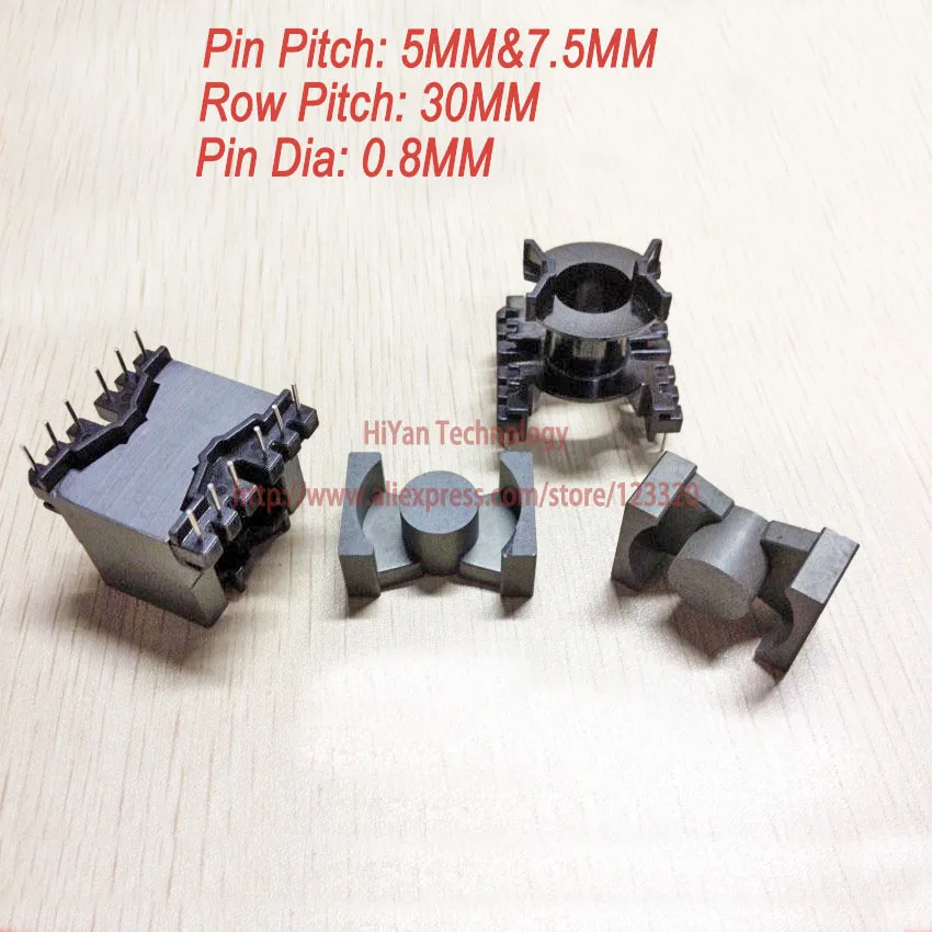 

5sets/lot PQ3225 PC40 Ferrite Magnetic Core and 6Pins + 6Pins Top Entry Plastic Bobbin Customize Voltage Transformer