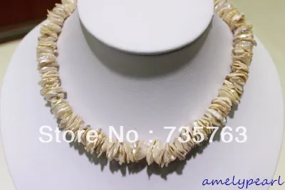 

HOT N1 Natural white Beautiful keshi reborn pearl necklace 13mm17.5INCH