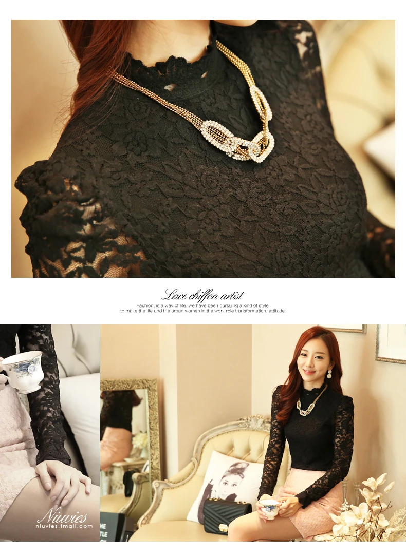 FREE SHIPPING Casual Lace Blouse OG0769